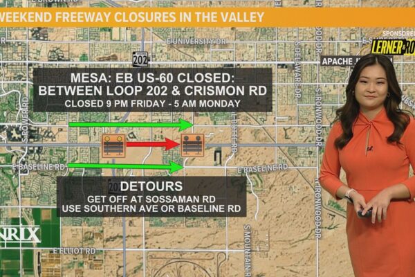Phoenix road closures and detours for Jan. 5 weekend